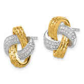 14k Two-Tone 1/3 carat Lab Grown Diamond VS/SI+ G+ Love Knot Post Earrings